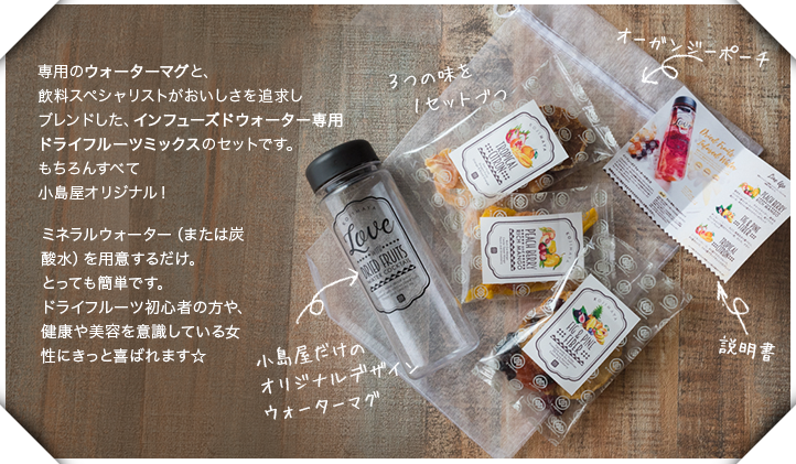 インフューズドウォーター専用ドライフルーツミックス3種類