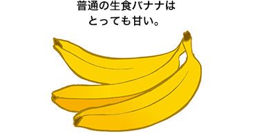 普通の生食バナナはとっても甘ーい。