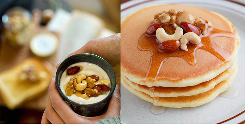 ヨーグルトとパンケーキ