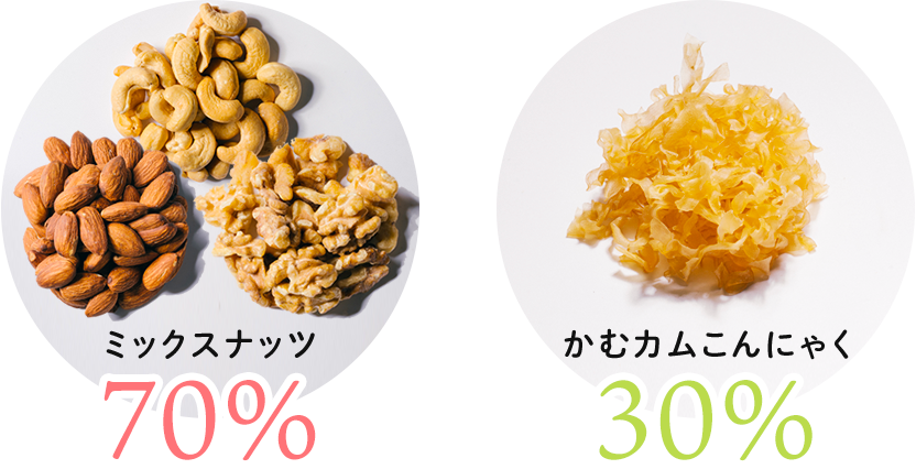 ミックスナッツとかむカムこんにゃく