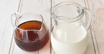 ミルクと烏龍茶