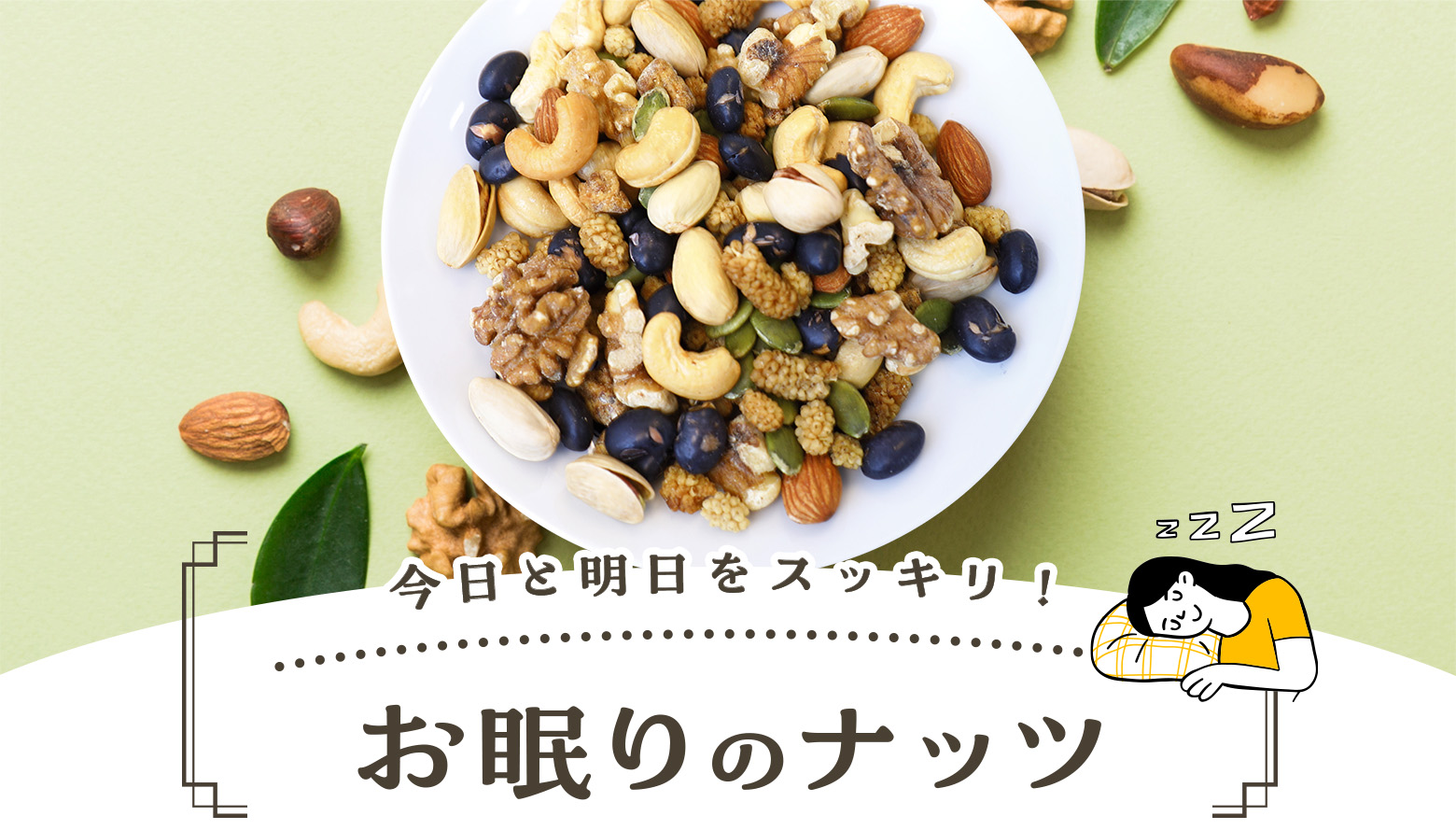 今日と明日をぐっすり！お眠りのナッツ