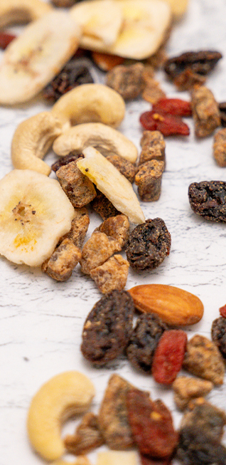 山登りやスポーツの合間の行動食に最適なトレイルミックス