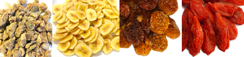 トルコいちじく、バナナチップス、インカベリー、クコの実