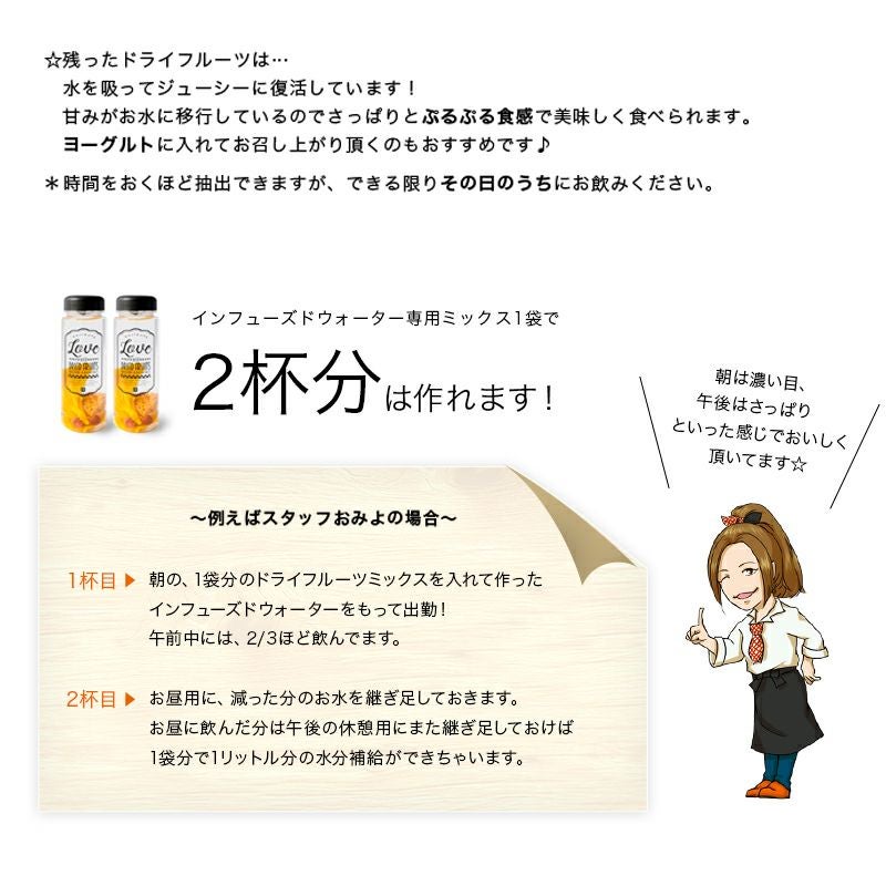 インフューズドウォーター専用ドライフルーツミックス《ピーチベリー＆リッチマンゴー 》3袋セット フォンダンウォーターにもどうぞ